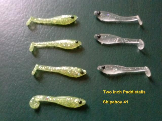 Two inch glitter paddle tail minnows