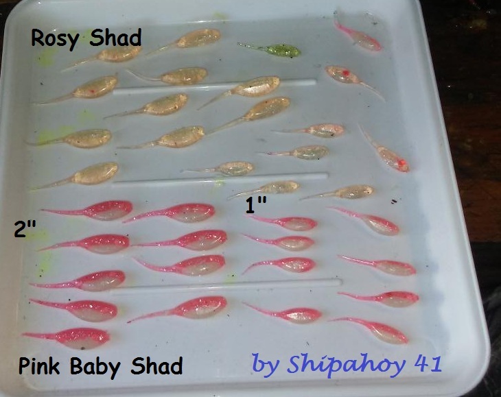 Rosy shad and Baby Shad lures