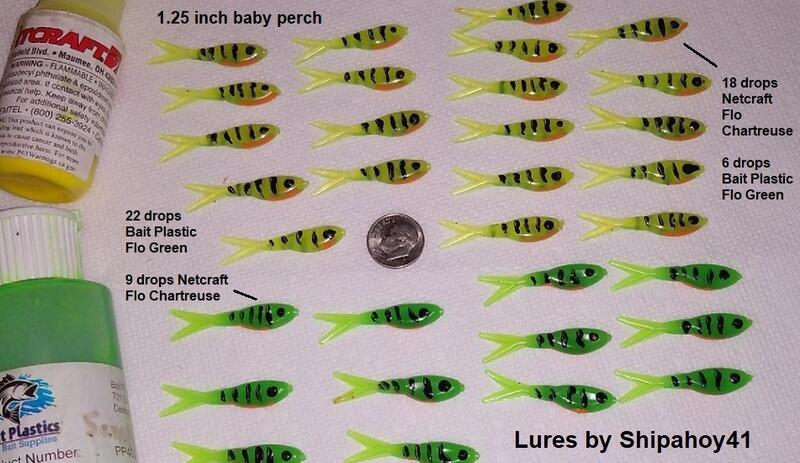 Name:  Yellow and green perch plastic lures.jpg
Views: 187
Size:  67.9 KB