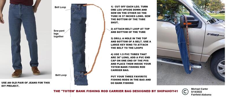 DIY BANK FISHING TOTEM CARRIER ROD BAG