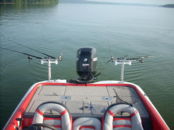 Mounting rod holders in bass boat