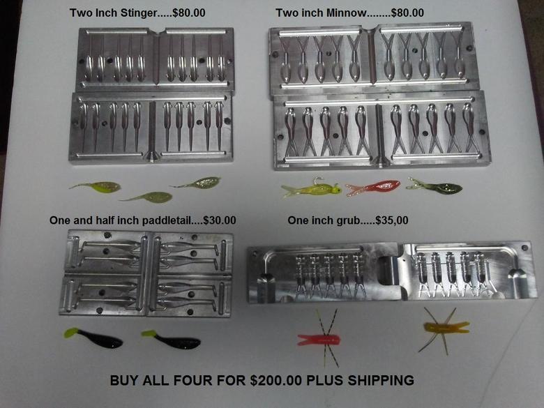 Aluminum injection crappie molds for sale